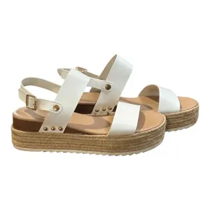 Xappeal Amelia Platform Sandals Womens‎ 7 White Espadrille Studded Buckle Strap thumbnail 3