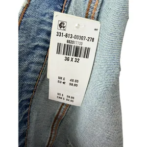 Hollister Baggy Jeans Stretch Distressed Light Wash Denim Men's 36 X 32 New thumbnail 7