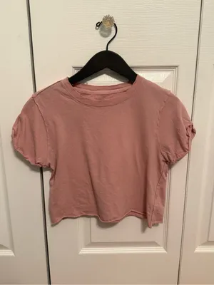 Free People The Perfect Boxy Cropped Tee in Pink thumbnail 2
