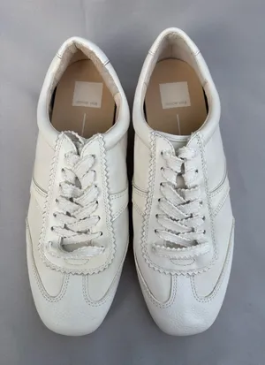 Dolce Vita Women’s White Leather Lace-Up Sneakers Size 9 – Retro Casual thumbnail 1