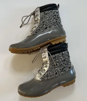 Sam Edelman Gray Bling Snow Rain Boots 8 thumbnail 4