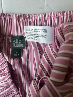 Women's Wide Leg‎ Pants Target Pink Striped Tie Detail High Waist NWT thumbnail 6