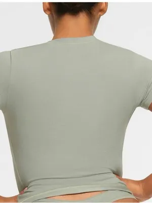 SKIMS Cotton Jersey Slim Short Sleeve Crewneck Top Army Green Size M thumbnail 2