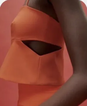 ZARA Orange Cut-Out Top thumbnail 1