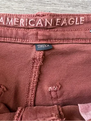 American Eagle Dreamy Drape Stretch Low Rise Ultra Wide Leg Pants 2 Dark Rust thumbnail 4