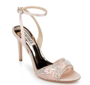 Badgley Mischka NEW Tayten Satin Crystal Ankle Strap Sandals Size 6, Retail $235 thumbnail 1
