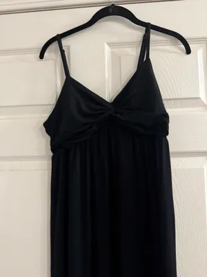 Women’s Black Maxi Dress Spaghetti Strap Twist Front Sleeveless Long Evening Dress thumbnail 3
