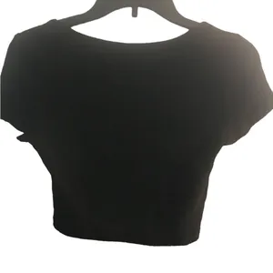 Shein size medium black crop top shorts sleeves thumbnail 3