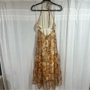 Who I Am Arisaema Brown Yellow Floral Maxi Dress thumbnail 5