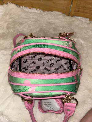 Juicy Couture Retro Cherry Satchel purse tote crossbody bag pink green NEW Y2K thumbnail 7