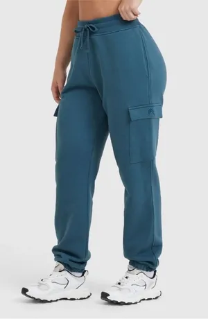 Oner Active All Day Cargo Joggers Sz Medium Teal Blue Pocket Sweatpants thumbnail 1