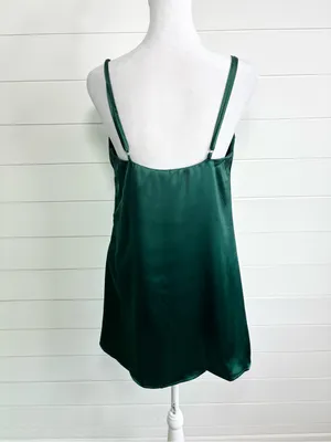 Hello Molly Deep Green Satin Cowl Mini Slip Dress Forest green thumbnail 4