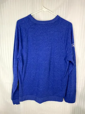 Blue Long Sleeve Shirt Lightweight Crewneck Casual Basic Soft Top thumbnail 2