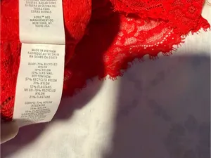 aerie Red Lace Longline Bralette size L thumbnail 14