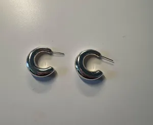 Silver Hoop Earrings thumbnail 1