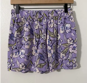 Vera Bradley Women’s Lavender Purple Wild Roses Pull On Lounge Short XS thumbnail 1
