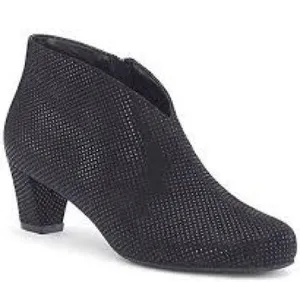 David Tate Fame V Throat Ankle Booties Leather Heels Black Women Size 10 Wide thumbnail 1