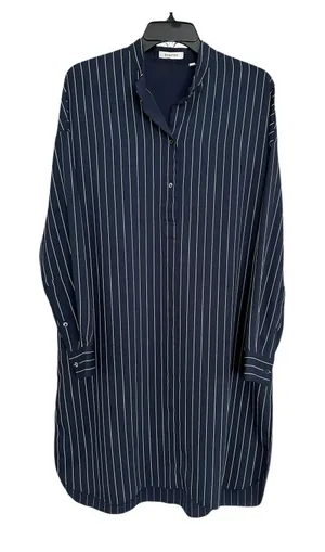Aritzia‎ Babaton Striped Shirt Dress Blue White Midi Long Sleeve Pockets #FF10-2 thumbnail 1