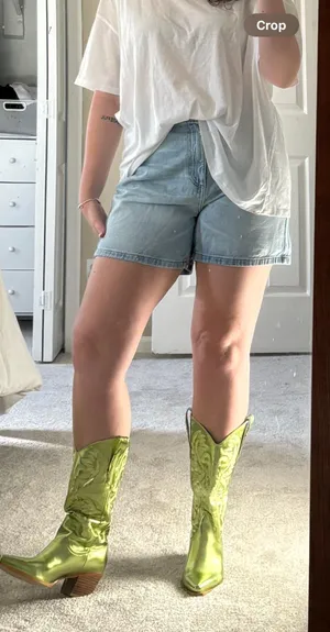 Lime Green Metallic Cowgirl boots thumbnail 2