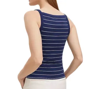 Ann Taylor Striped Vest Preppy Lady Tank Top Button Front V-Neck Knit S M L NEW thumbnail 3