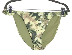 Aerie Green Abstract Print Bikini Bottoms NWTT Size Large Full Coverage Bottoms thumbnail 1