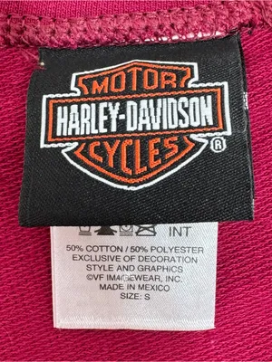 Harley Davidson‎ Barnett El Paso Tx French Terry Tee Shirt Long Sleeve Red Small thumbnail 10