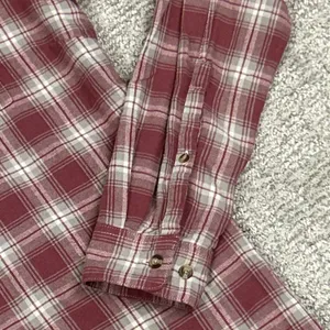 Fjallraven Shirt Womens Large Pink Gray Cream Plaid Flannel Ovik Cotton Outdoor thumbnail 8