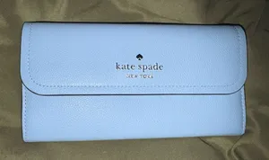 kate spade light blue leather continental wallet thumbnail 1