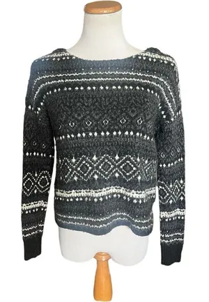 Womens American Eagle Outfitters Fair Isle Nordic Cabin Sweater - Sz S thumbnail 1