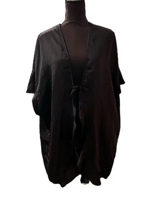 Victoria's Secret Black Satin Kimono thumbnail 1
