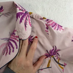 Print Fresh Anthropologie S‎ Small Pajama Top Palm Trees Short Sleeve Pineapples thumbnail 9