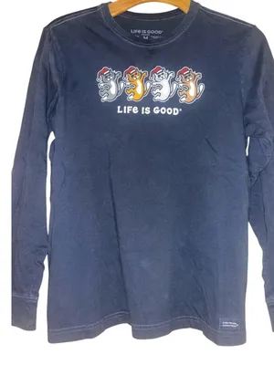 Life Is Good Crusher shirt with Santa cats thumbnail 1