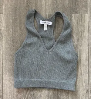 Grey cropped Tanktop Gray thumbnail 1