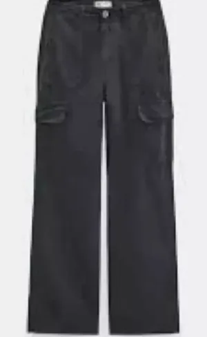 Zara TRF Straight Black Cargo Pants Women's Size 0 Y2K Revival Utility‎ Fashion thumbnail 1