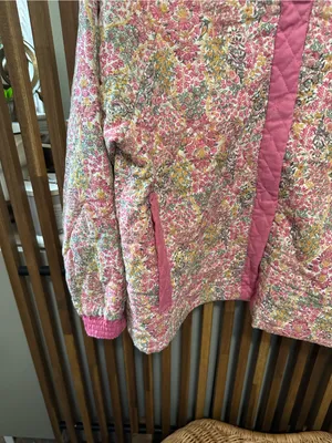 Vintage Snug Suit Floral Quilted Jacket Heritage Pink Calico Coat M thumbnail 5