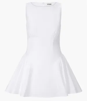 NEW STAUD Gwen white poplin cotton sleeveless Minidress Sz 8 thumbnail 1