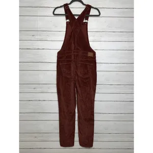 American Eagle Corduroy Overalls Small Rust Brown Sleeveless Casual thumbnail 2