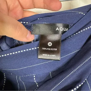 Aqua Blue Striped Wide‎ Leg Dress Pants Size Medium thumbnail 4