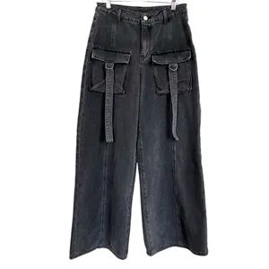 Cider Mid Rise Pocket Wide Leg Cargo Jeans Women’s Size Med thumbnail 3