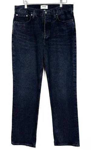 AGOLDE Lana organic cotton dark gray black straight leg distressed jeans size 30 thumbnail 1