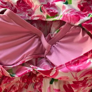 NEW Stella Parker Floral Pink Swim Suit Romper Size Small‎ Modest Shorts thumbnail 8