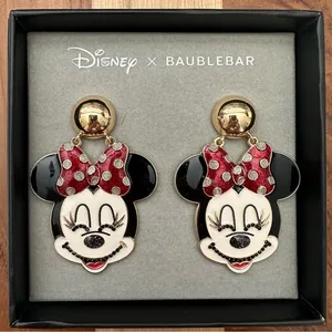 Disney BAUBLEBAR Minnie Mouse Large Black & Red Earrings New thumbnail 1