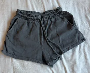 Zara Women's Charcoal Elastic Waist Shorts thumbnail 1