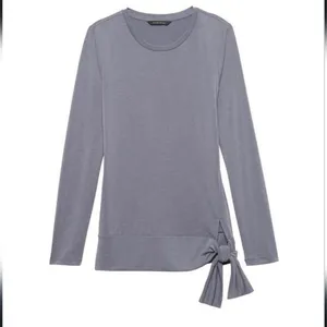 Banana Republic -474‎ NWT Sandwash side tie long sleeve top lavender XS thumbnail 3