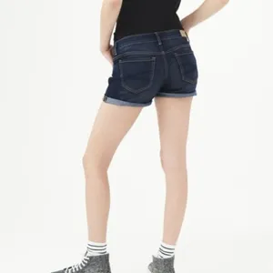 AEROPOSTALE Dark‎ Blue Wash Cuffed Denim Midi Shorts Size 2 Classic Summer thumbnail 10