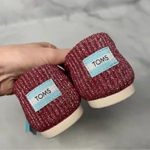 NEW TOMS Alpargata Dark Rose Textured Glitter Cord Slip On Loafer Shoes Pink 5.5 thumbnail 9