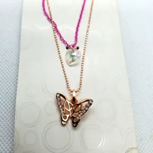 NWT Wonder Nation Heart & Butterfly Necklace thumbnail 1