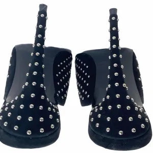 AQUA Studded Suede Mule Heels Black Pointed Toe Stiletto Pumps Womens Size 7 7M‎ thumbnail 7