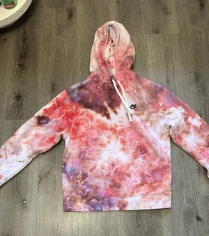 Nike Tie-Dye Hoodie - Pink, Purple & Coral Wash thumbnail 1