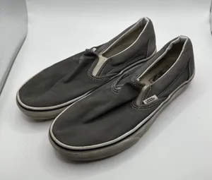 Vans Classic Slip On Charcoal Gray Canvas Skate Shoes Womens 7.5 Mens 6 721356 thumbnail 1